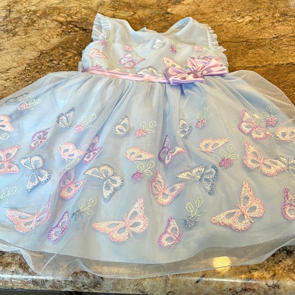 Size 3T blue tulle butterfly dress
